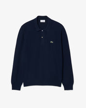 Long Sleeved Knitted Polo Shirt