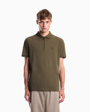 Emporio Armani Piqué Zip  Polo Shirt