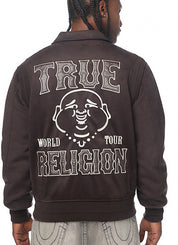 True Religion Suede Bomber Jacket