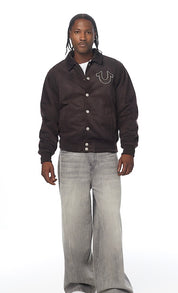 True Religion Suede Bomber Jacket