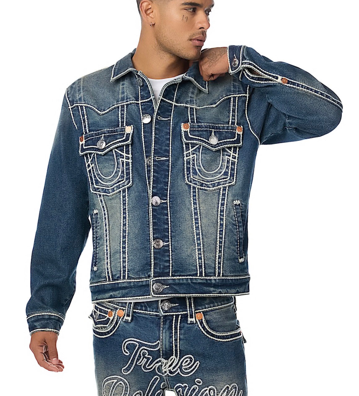 True Religion Jimmy Rope Stitch Denim Jacket