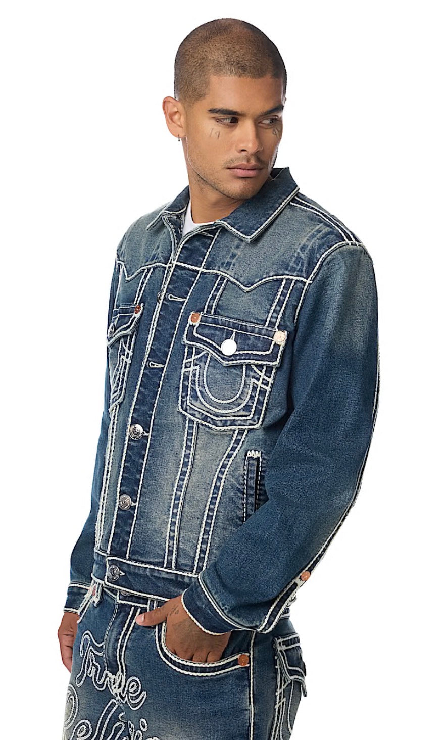 True Religion Jimmy Rope Stitch Denim Jacket